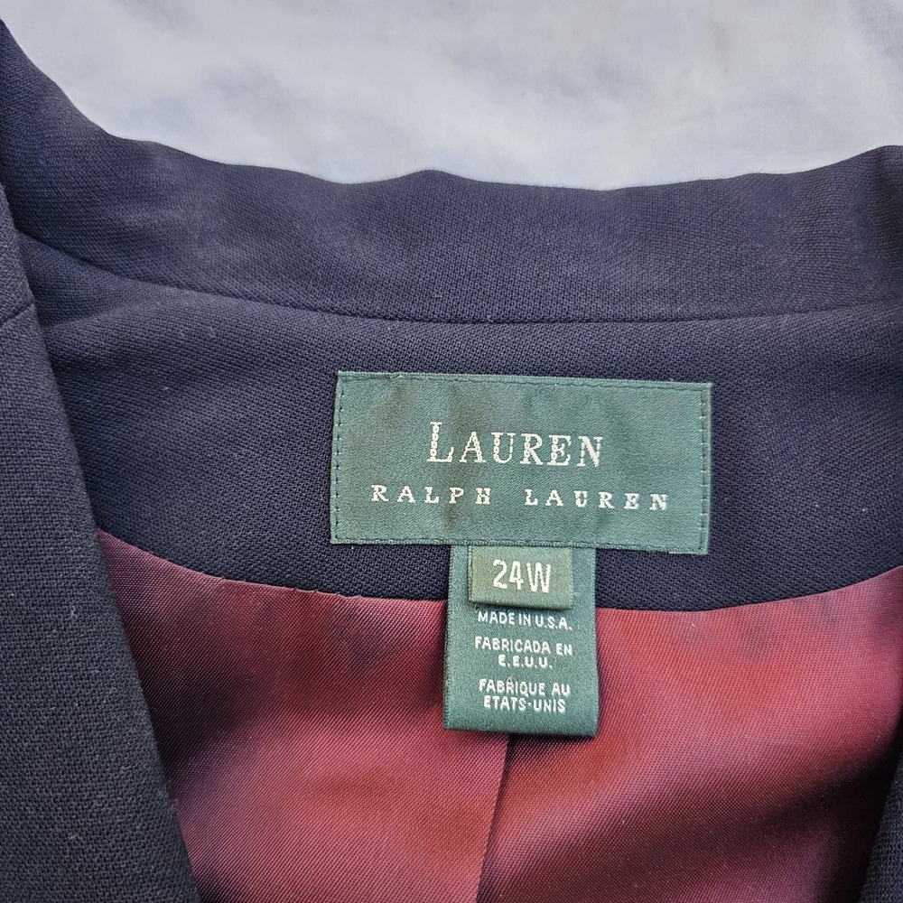 Vintage Ralph Lauren Navy Wool Blazer Crest Gold Buttons Womens Size 24 - Picture 3 of 12